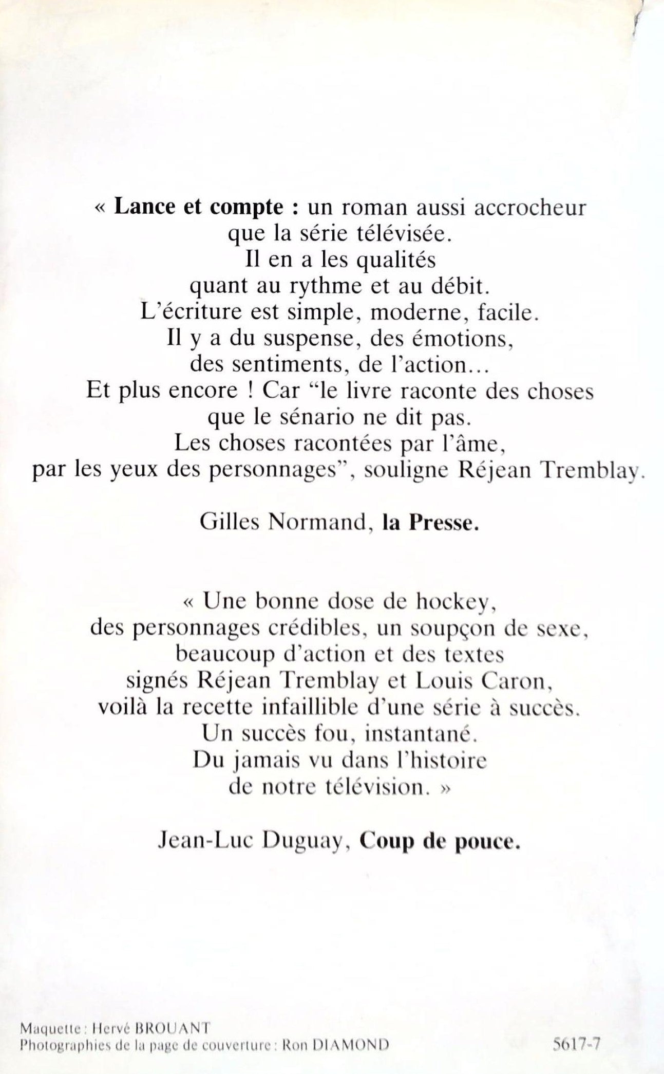 Livre Lance et compte - Renald Tremblay (Livre d'occasion) - ISBN 2890431932