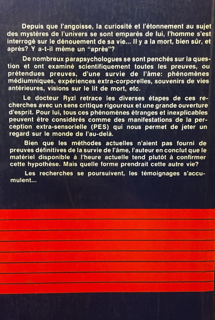 Livre La mort... et après? - Milan Ryzl (Livre d'occasion) - ISBN 2890441199