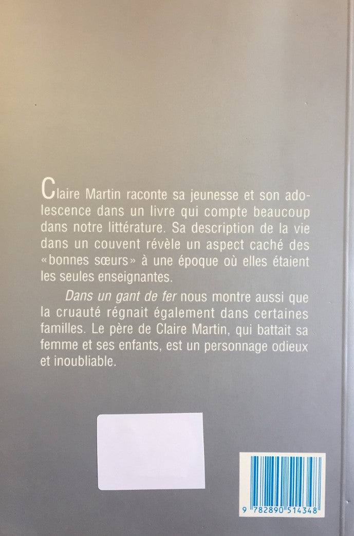 Livre Dans un gant de fer - Claire Martin (Livre d'occasion) - ISBN 289051434X