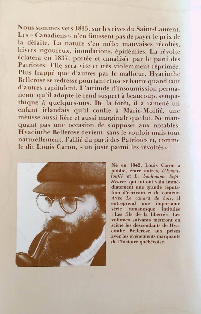 Livre Le canard de bois : Les fils de la liberté - Louis Caron (Livre d'occasion) - ISBN 2890520315