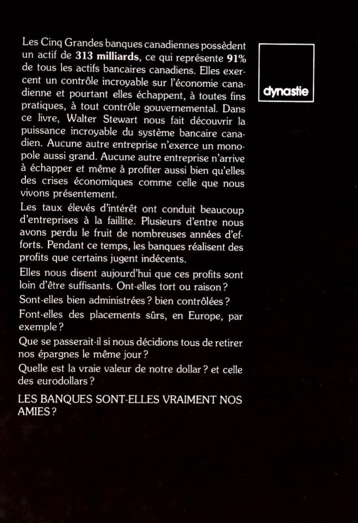 Les géants de la finance : Un dossier-choc sur l'entreprise bancaire canadienne (Walter Stewart)