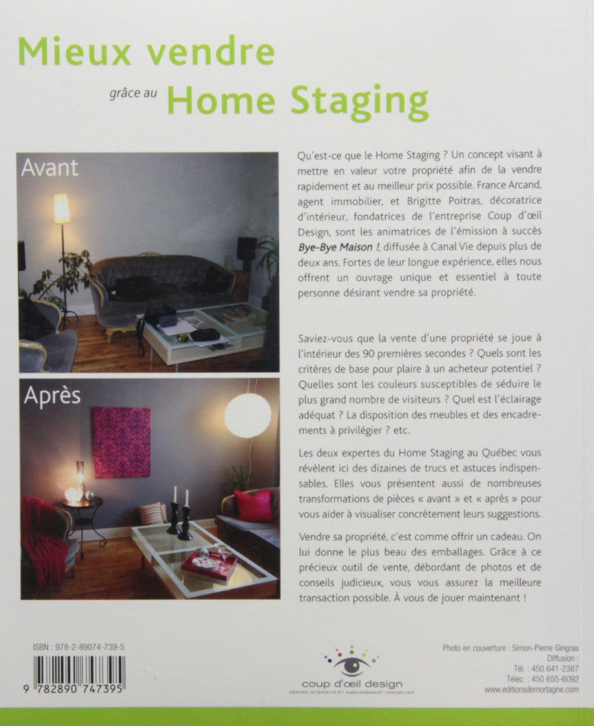 Livre Mieux vendre grâce au Home Staging (France Arcand, Brigitte Poitras) (Livre d'occasion) -...