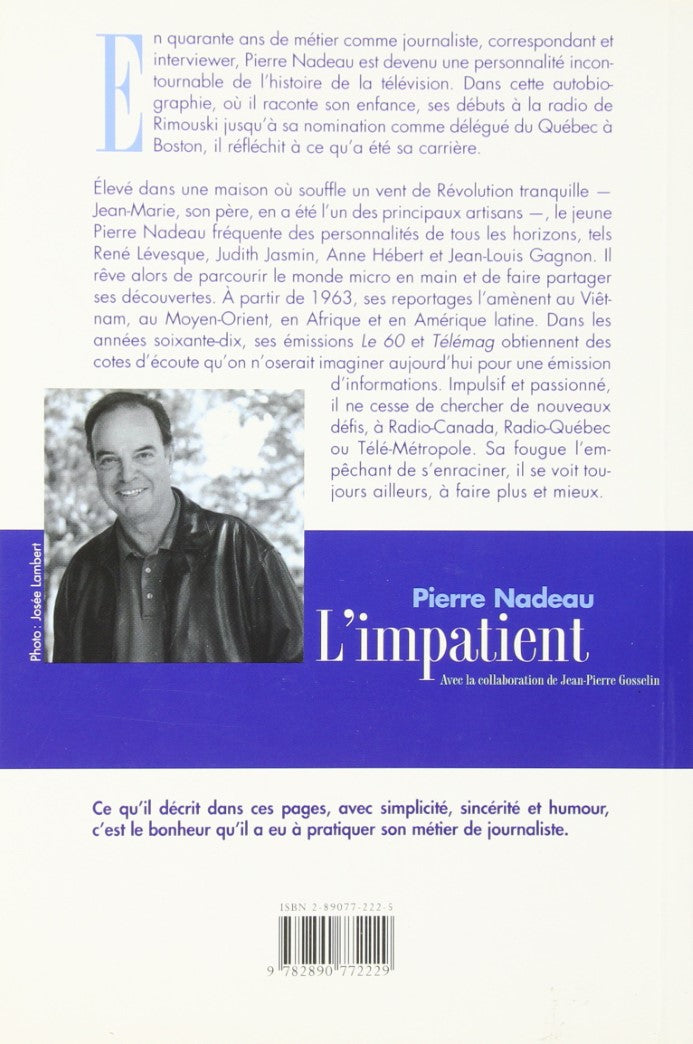 Livre Impatient (Pierre Nadeau) (Livre d'occasion) - ISBN 2890772225