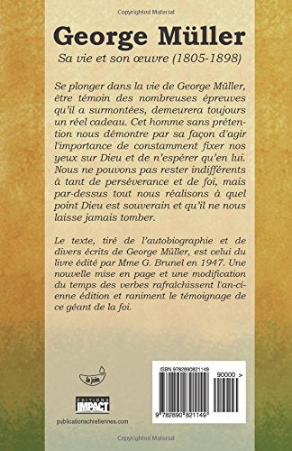 Livre George Müller : Sa vie et son oeuvre (1805-1898) - G. Brunel (Livre d'occasion) - ISBN 2890...
