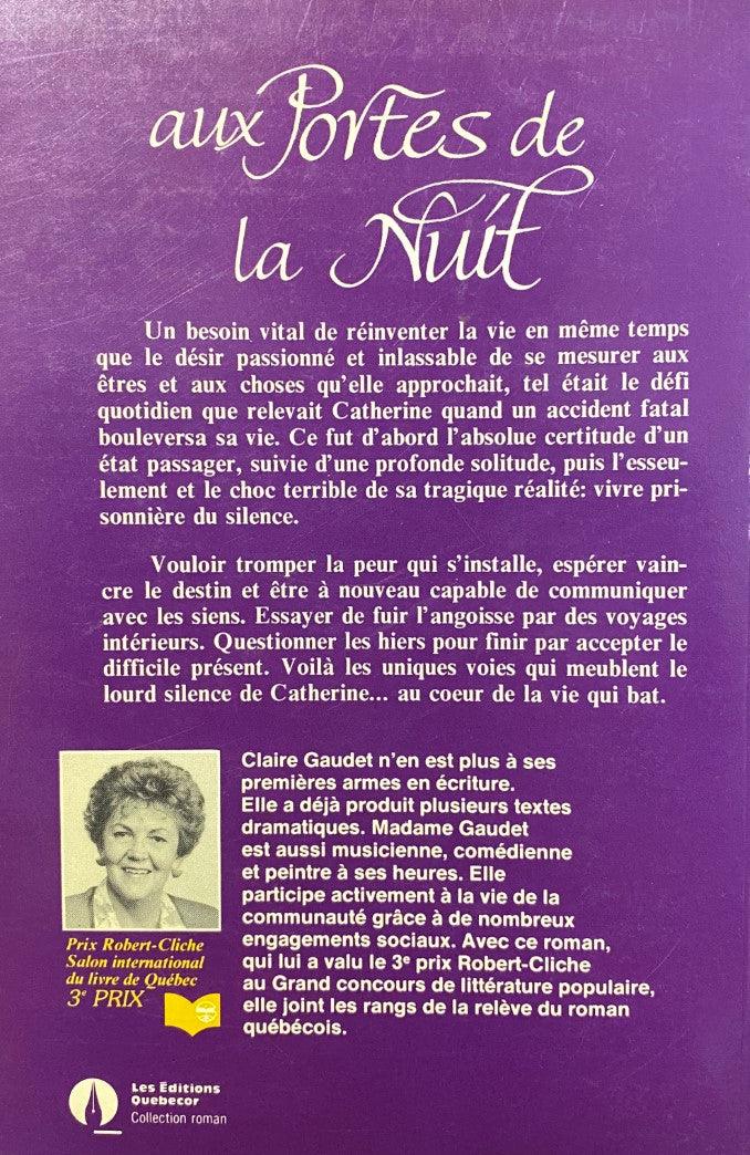 Livre Aux portes nuit - Claude Gaudet (Livre d'occasion) - ISBN 2890894118