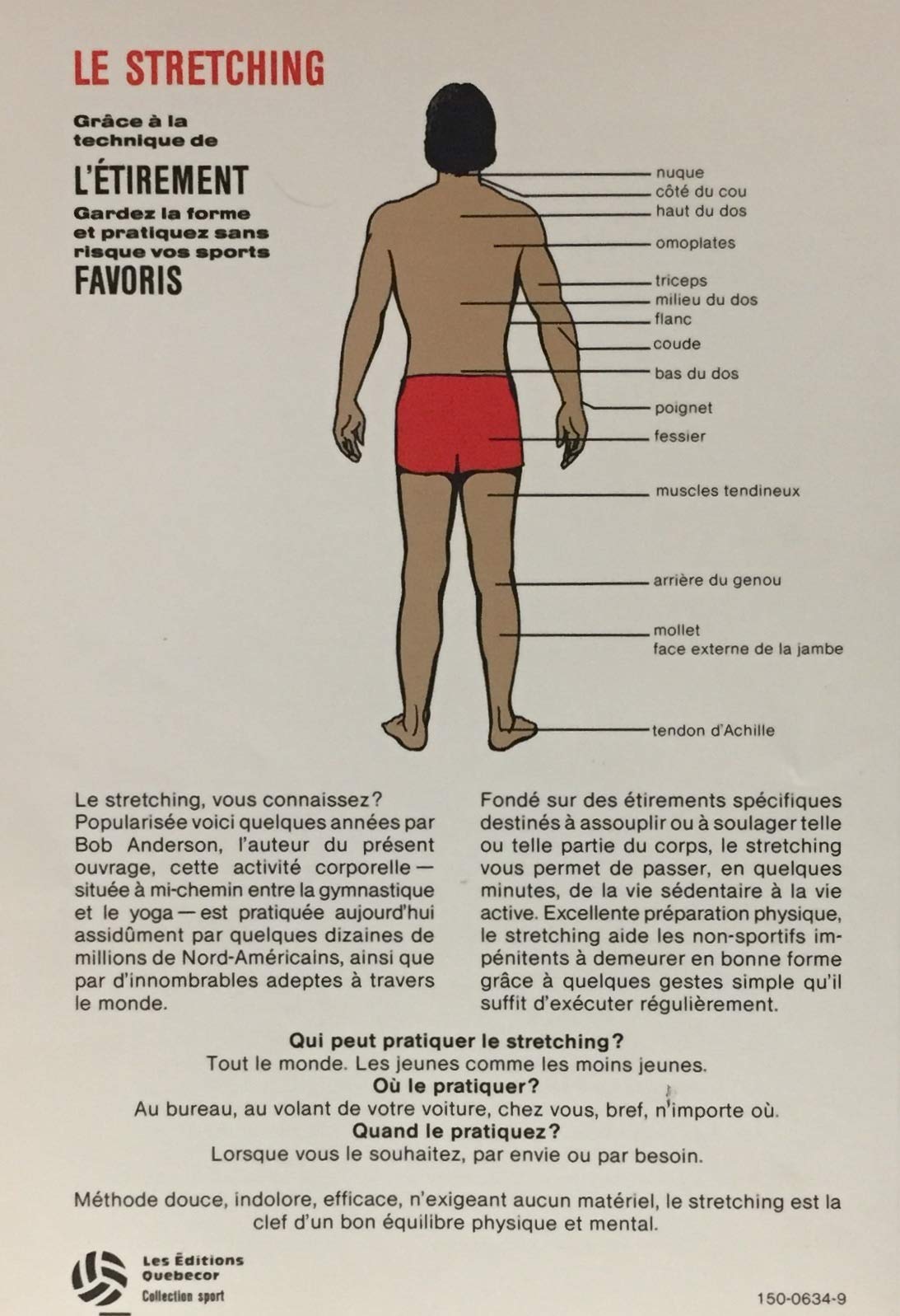 Livre Le stretching - Bob Anderson (Livre d'occasion) - ISBN 289089519X