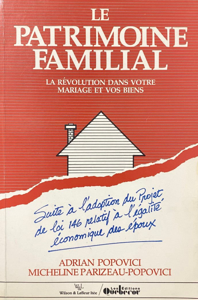 Livre Le Patrimoine Familial: Le révolution dans votre mariage et vos biens - Adrian Popovici (Li...