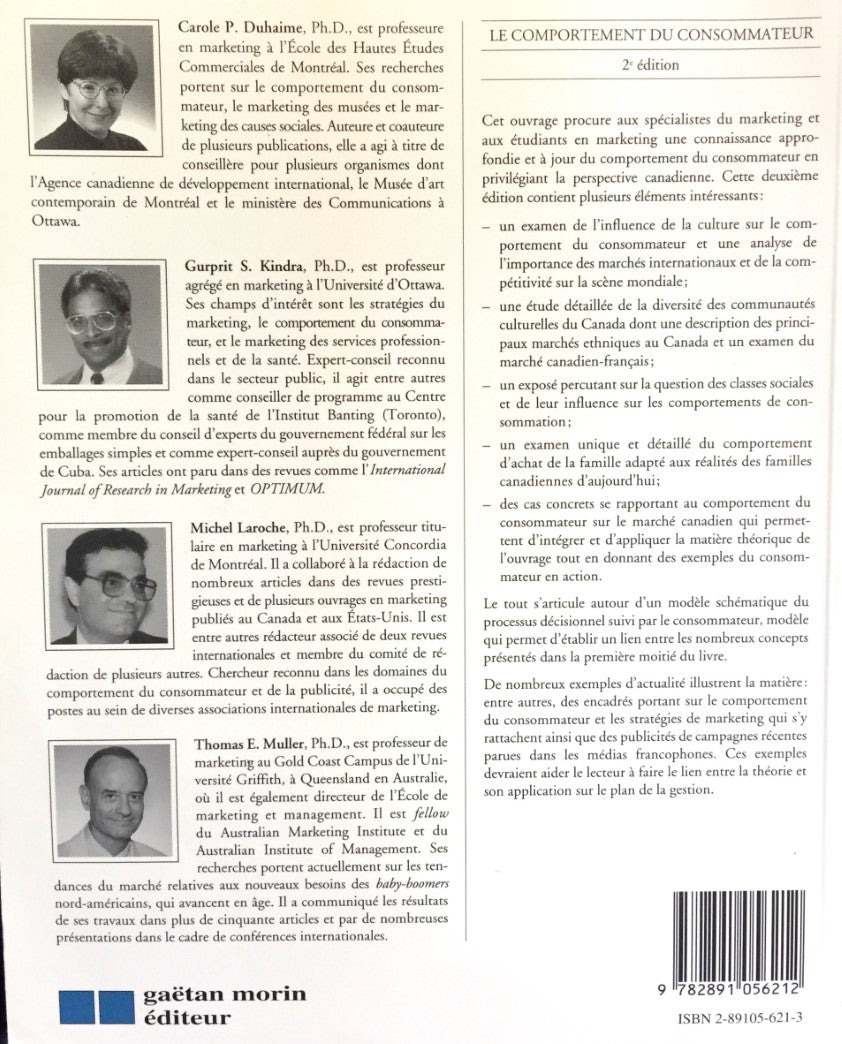 Livre Le comportement du consommateur (2e édition) - Collectif (Livre d'occasion) - ISBN 2891056213