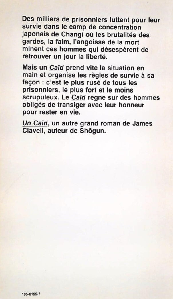 Livre Un caïd - James Clavel (Livre d'occasion) - ISBN 2891110668