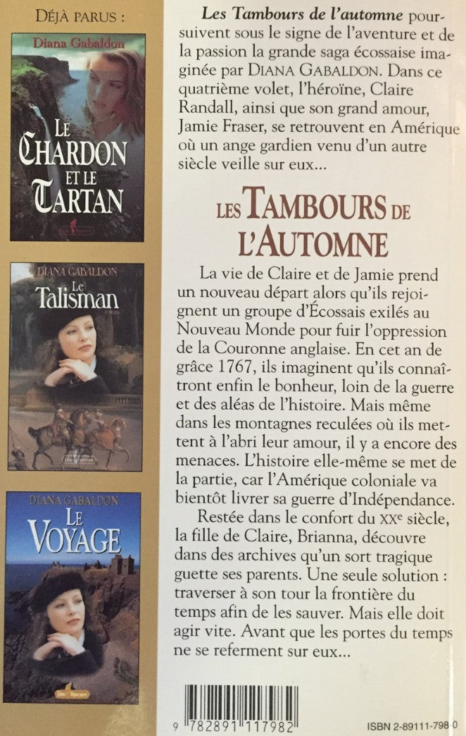 Livre Les tambours de l'automne - Diana Gabaldon (Livre d'occasion) - ISBN 2891117980