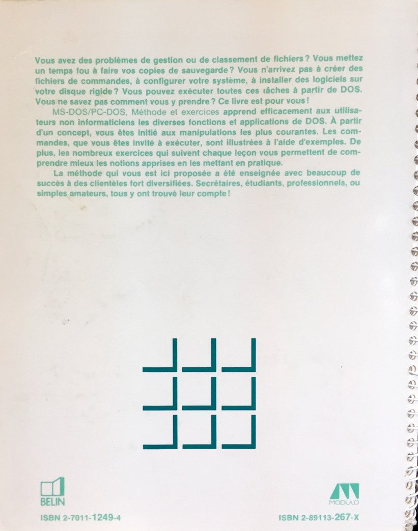 Livre MS-DOS - PC-DOS : Méthode et exercices (2e édition) (Livre d'occasion) - ISBN 289113267X
