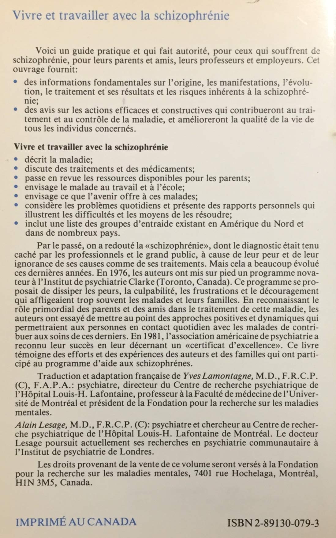 Vivre et travailler avec la schizophrénie
