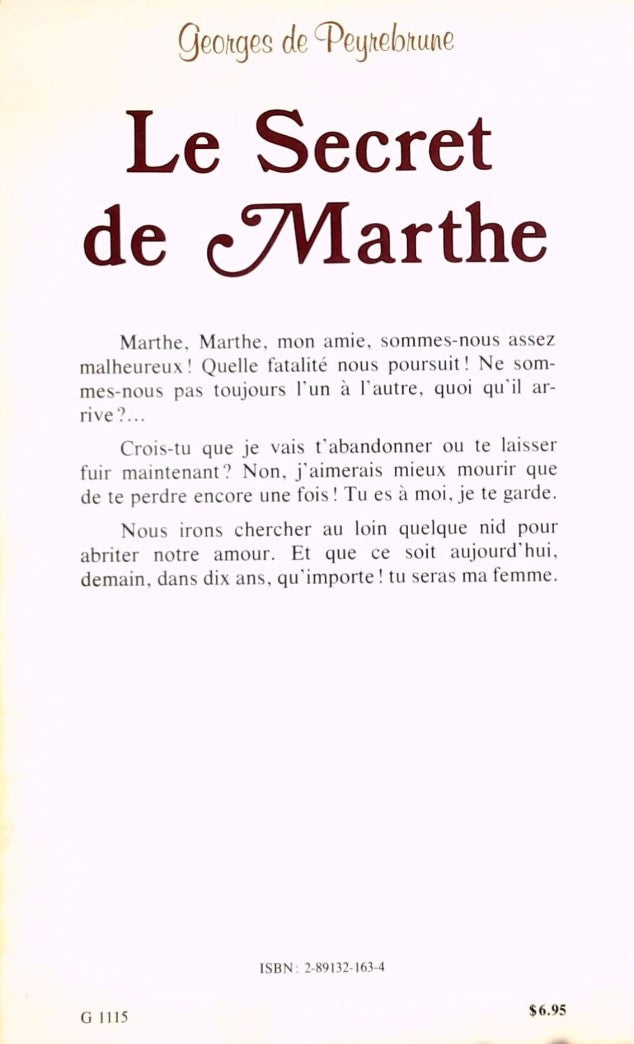 Le secret de Marthe (Georges de Peyrebrune)