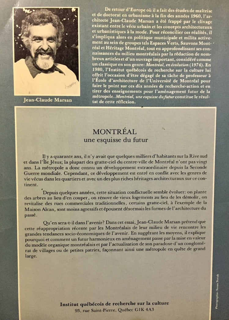Montréal, une esquisse du futur (Jean-Claude Marsan)
