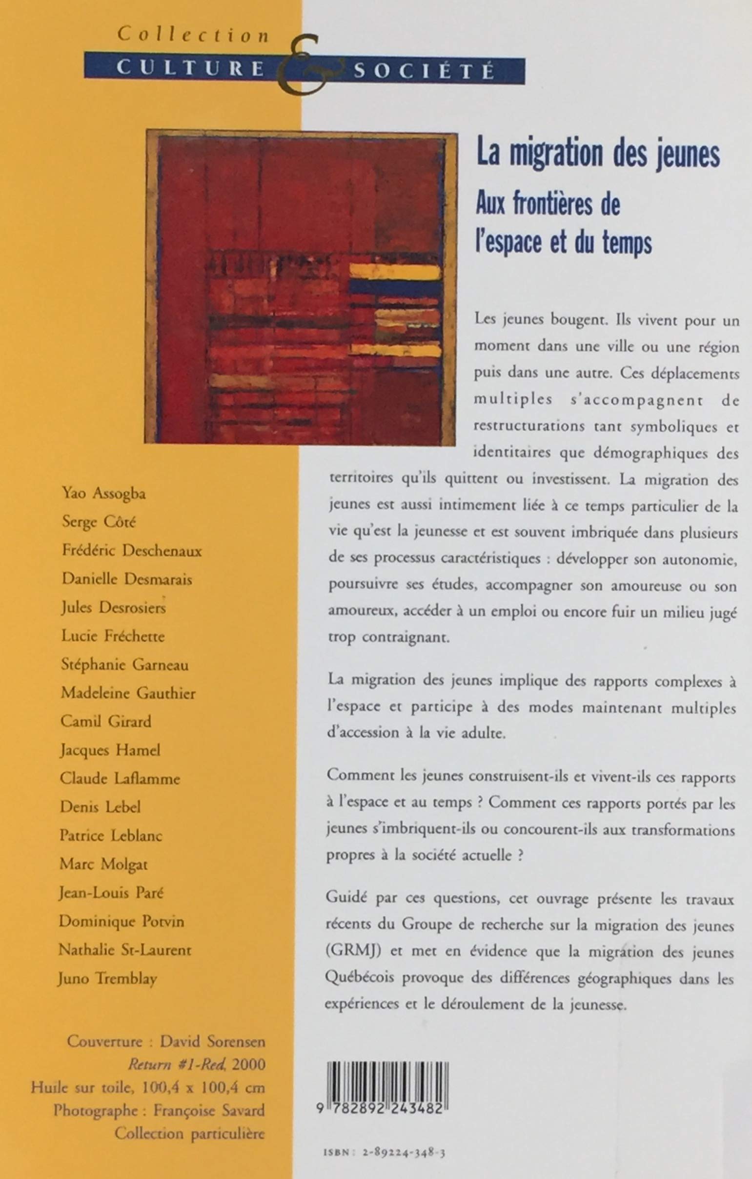 Livre La migration des jeunes aux frontières de l'espace et du temps - Collectif (Livre d'occasio...