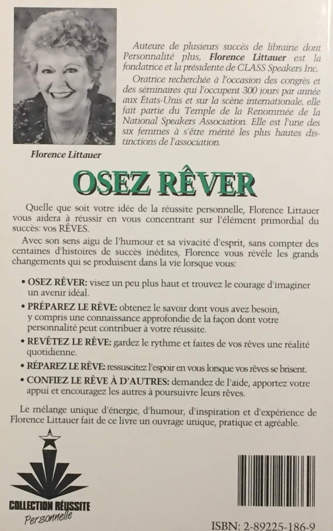 Livre Osez rêver ! (Florence Littauer) (Livre d'occasion) - ISBN 2892251869