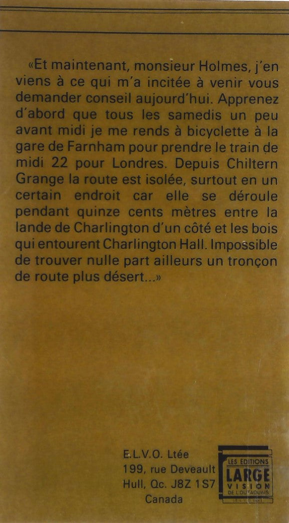 Livre La cycliste solitaire - Conan Doyle (Livre d'occasion) - ISBN 289240021X