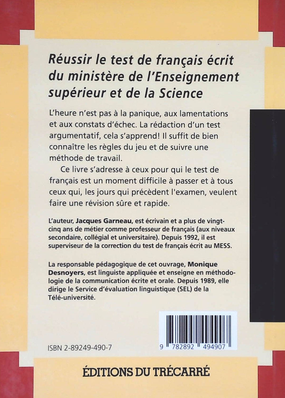 Pour réussir le test de français écrit (Jacques Garneau)
