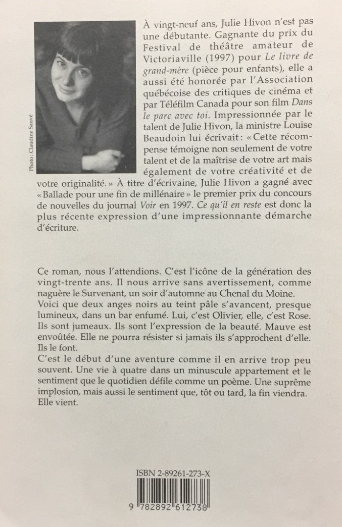 Livre Ce qu'il en reste - Julie Hivon (Livre d'occasion) - ISBN 289261273X