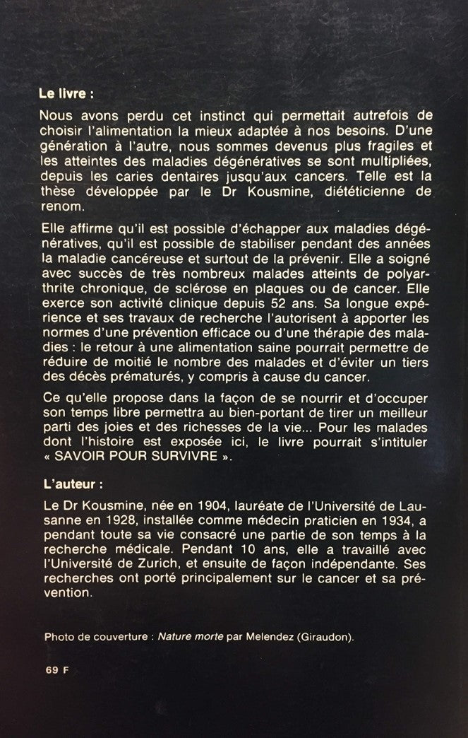 Livre Soyez bien dans votre assiette jusqu'à 80 ans et plus - Dr C. Kousmine (Livre d'occasion) -...