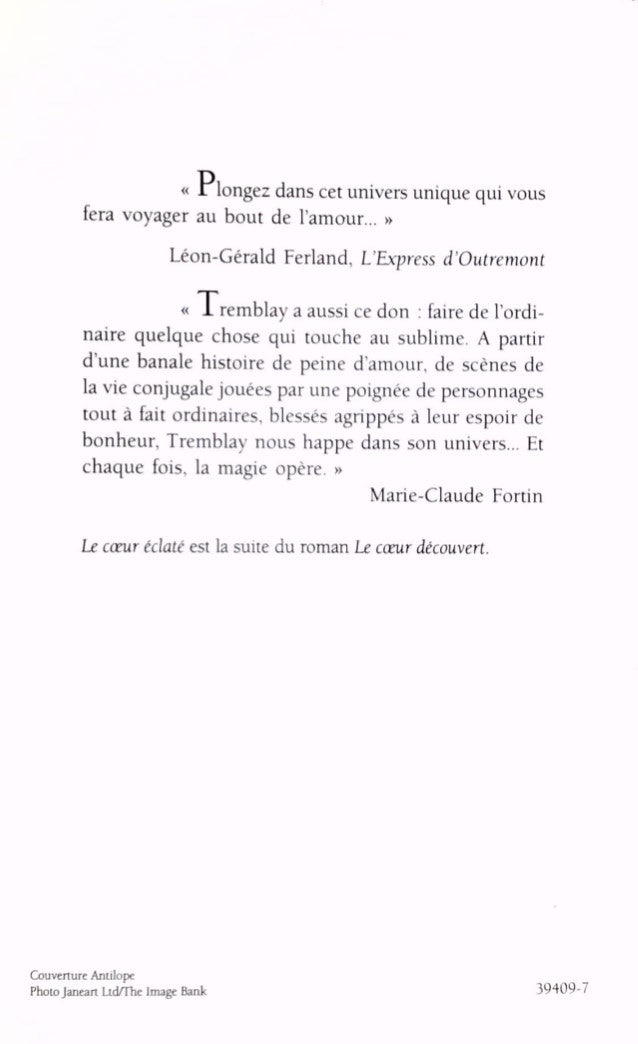 Livre Le coeur éclaté - Michel Tremblay (Livre d'occasion) - ISBN 2894300913