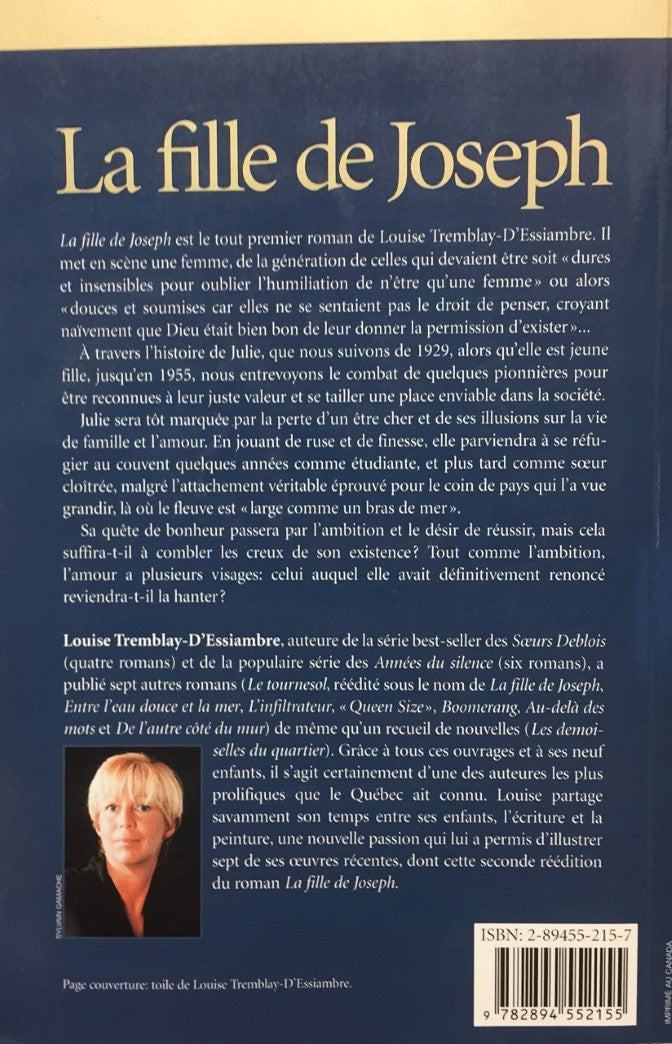 Livre La fille de Joseph - Louise Tremblay-D'Essiambre (Livre d'occasion) - ISBN 2894552157