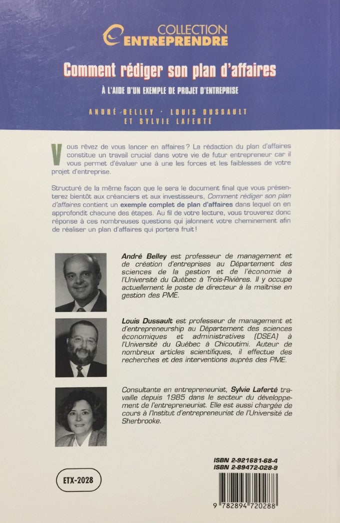 Livre Comment rédiger son plan d'affaires - André Belley (Livre d'occasion) - ISBN 2894720289