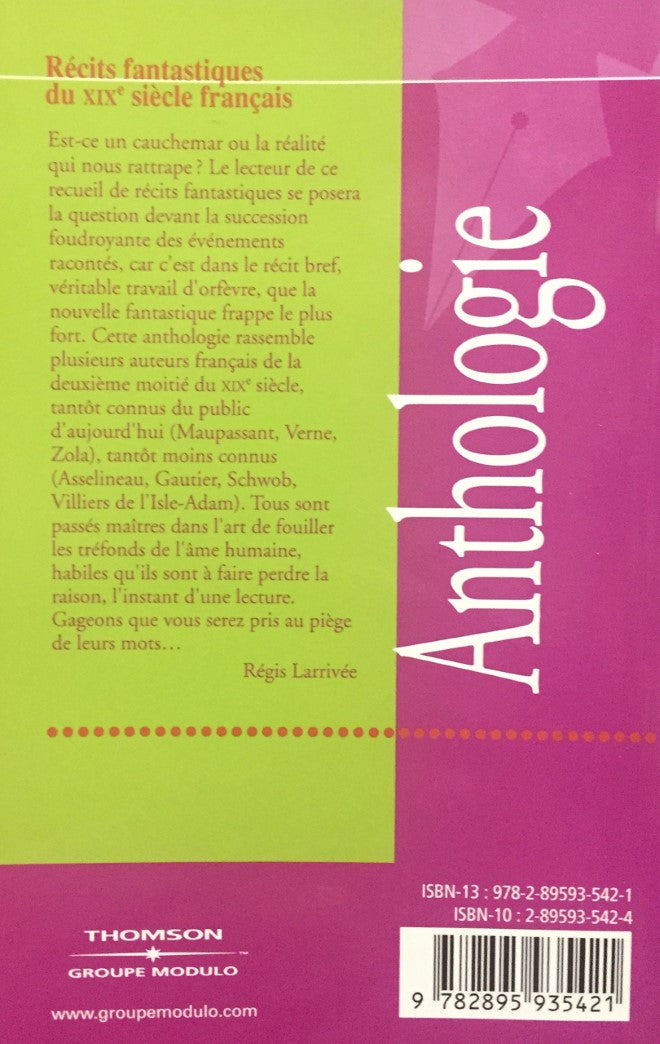 Livre Récits fantastiques du XIXe siècle français (Livre d'occasion) - ISBN 2895935424