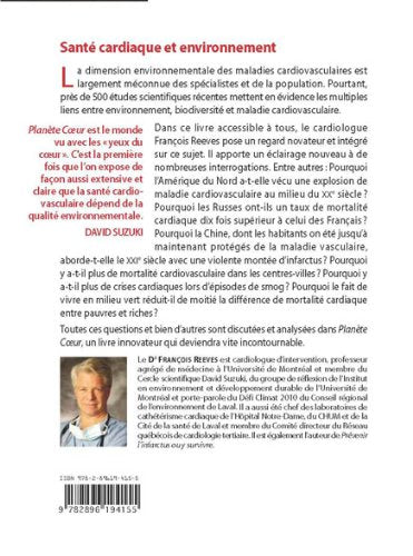Livre Planète coeur: Santé cardiaque et environnement - Dr François Reeves (Livre neuf) - ISBN 28...