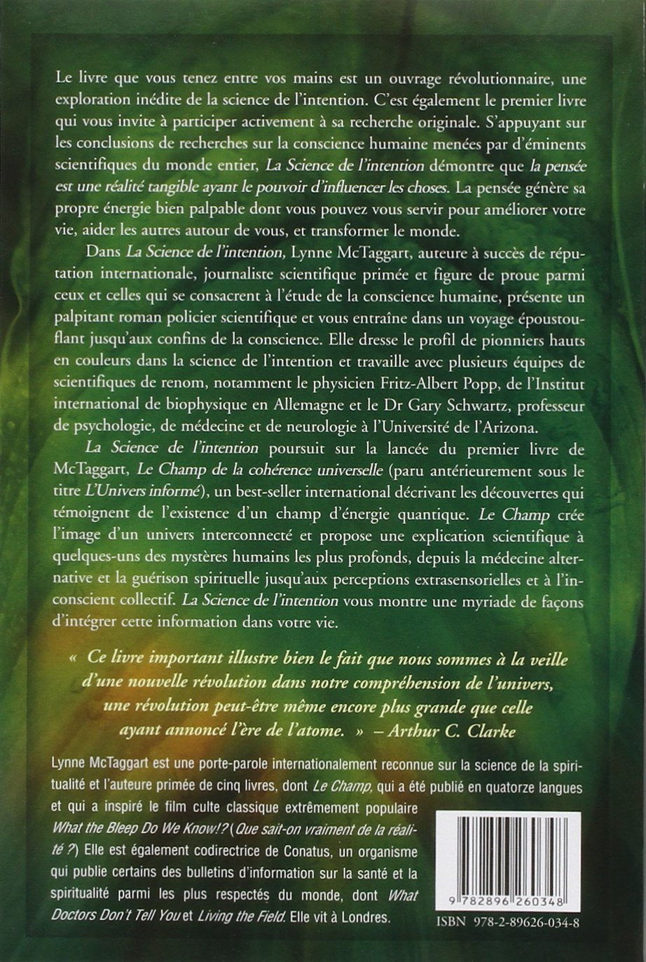 Livre La science de l'intention - Lynne McTaggart (Livre d'occasion) - ISBN 289626034X