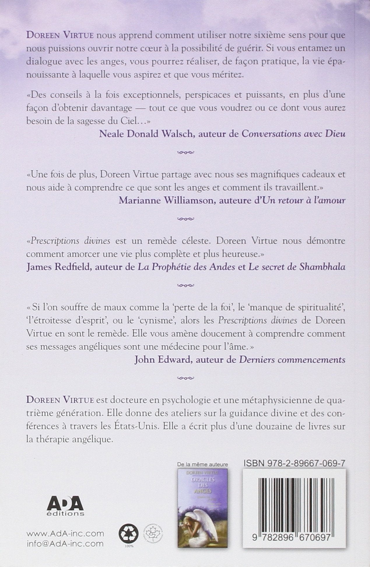 Livre Prescriptions divines - Doreen Virtue (Livre d'occasion) - ISBN 2896670696