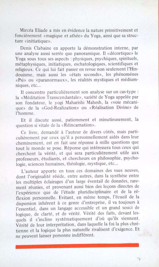 Livre Le yoga face à la Croix - Denis Clabaine (Livre d'occasion) - ISBN 290343901X