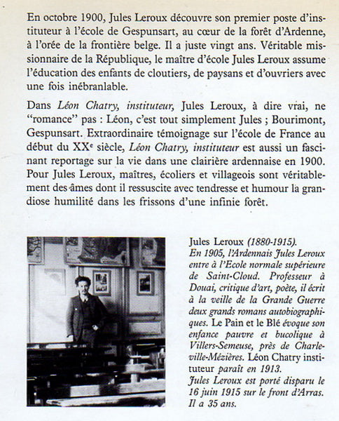 Livre Léon Chatry, instituteur - Jules Leroux (Livre d'occasion) - ISBN 2904638199