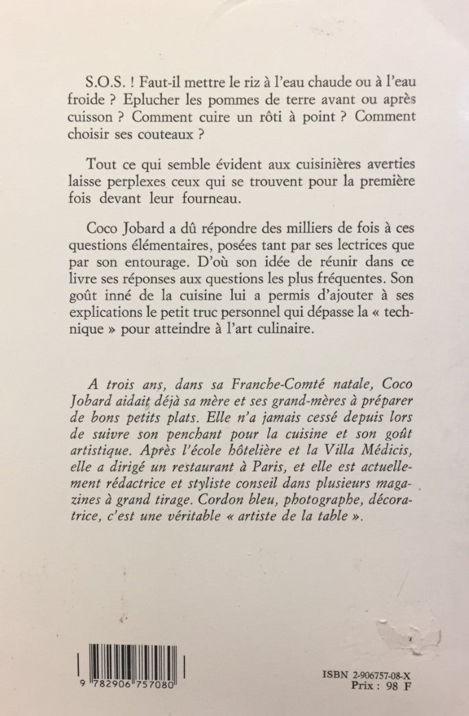 Livre 500 Conseils aux cuisinières débutantes et aux hommes seuls - Coco Jobard (Livre d'occasion...