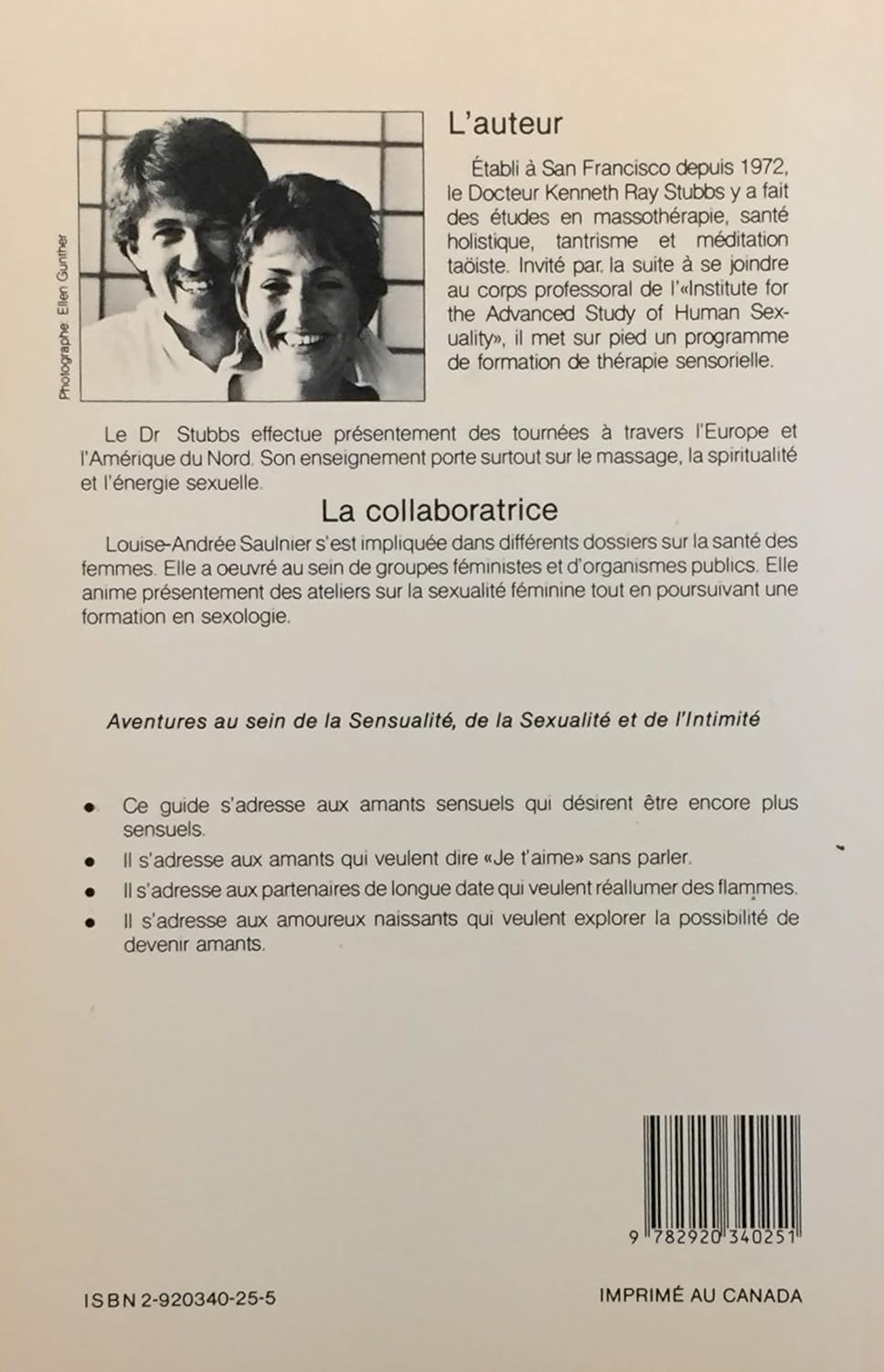 Livre Le guide des amants sensuels - Kenneth Ray Stubbs (Livre d'occasion) - ISBN 2920340255