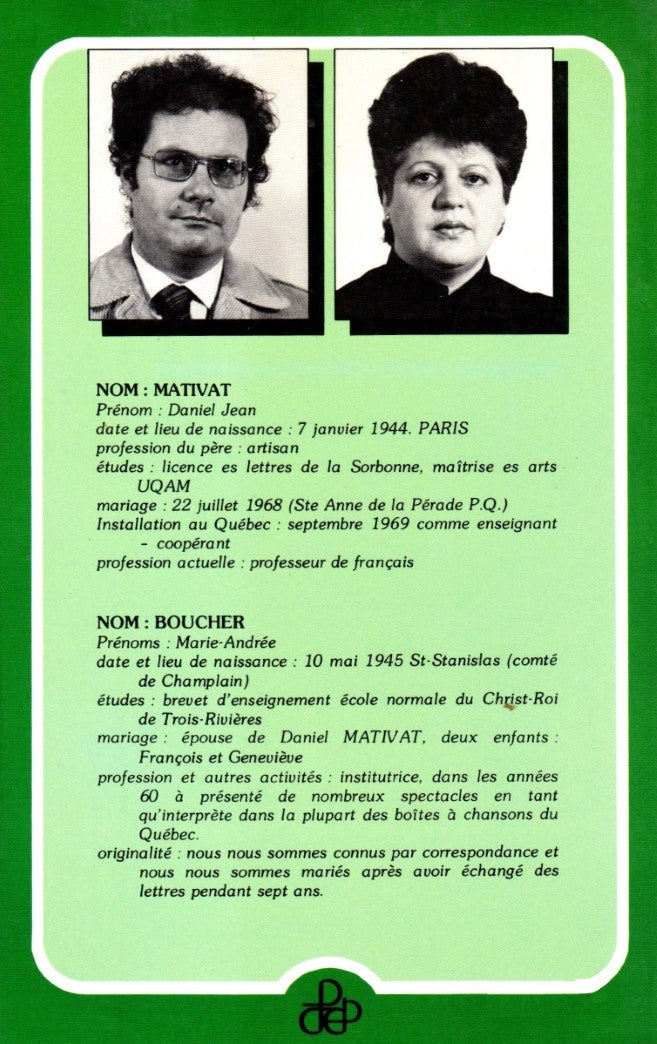 Livre Le festival des concombres - Marie-Andrée Boucher (Livre d'occasion) - ISBN 2920369121