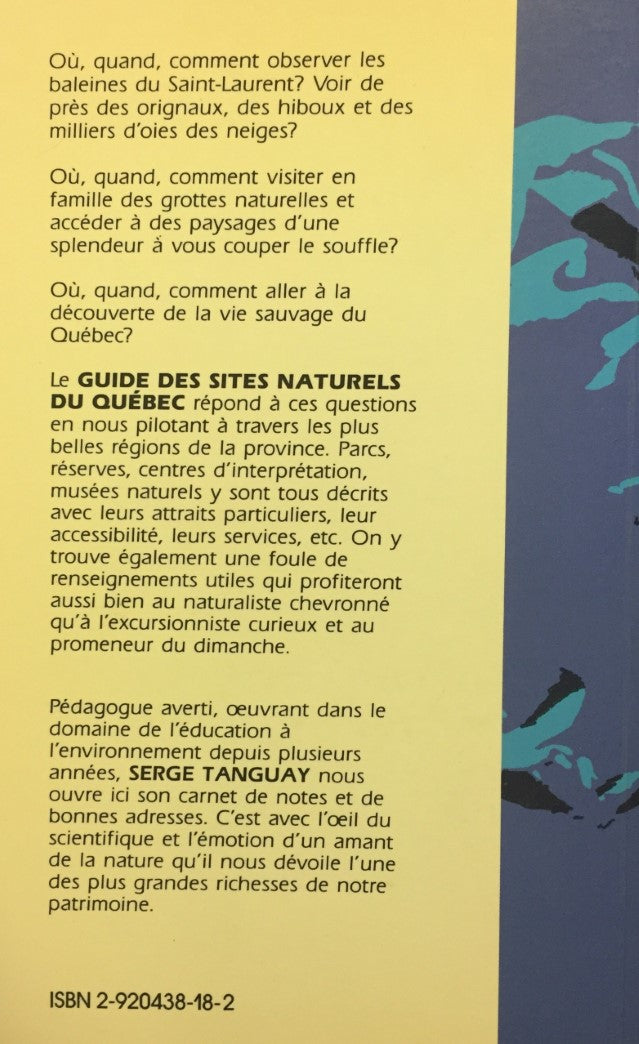 Livre Guide des sites naturels du Québec - Serge Tanguay (Livre d'occasion) - ISBN 2920438182