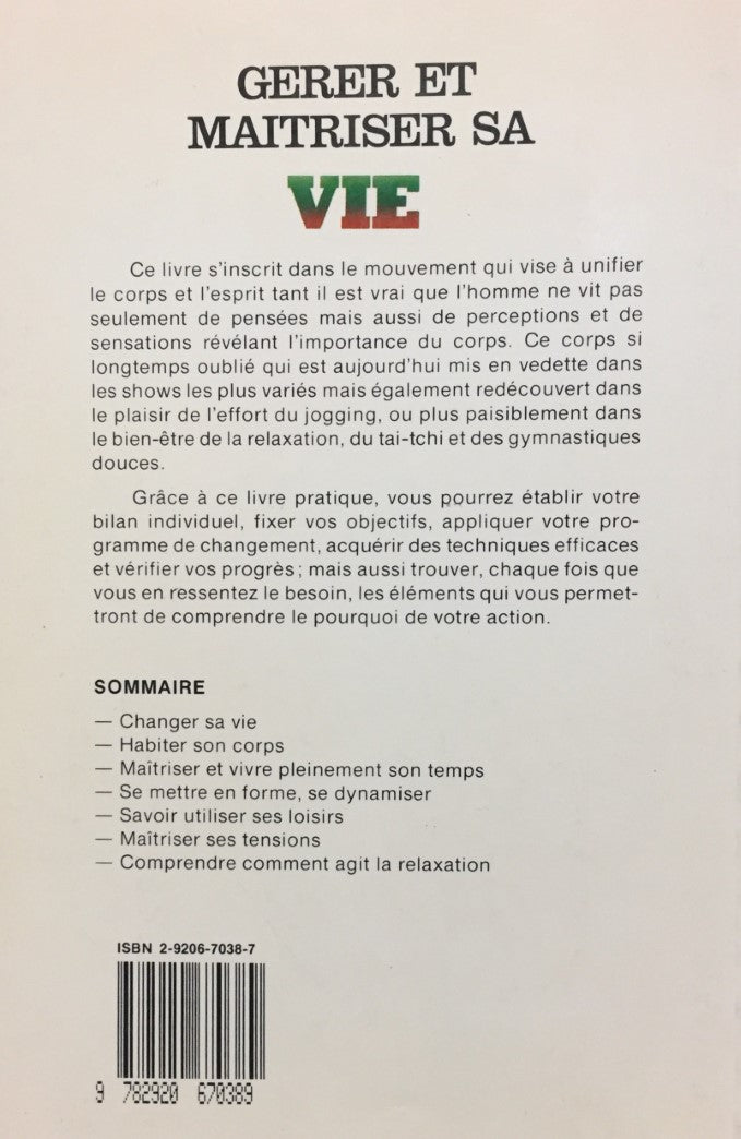 Livre Gérer et maîtriser sa vie (Livre d'occasion) - ISBN 2920670387