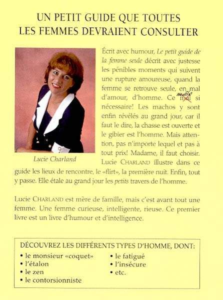 Livre Petit guide de la femme seule - Lucie Charland (Livre d'occasion) - ISBN 2921735547