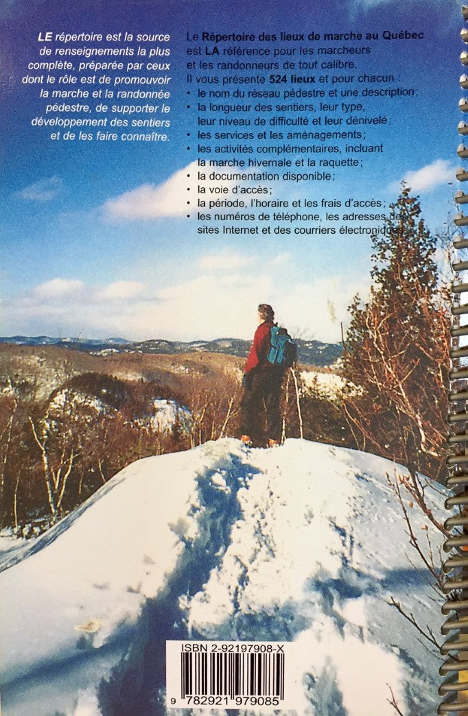 Livre Répertoire des lieux de marche au Québec : De la promenade à la longue randonnée - Fédérati...