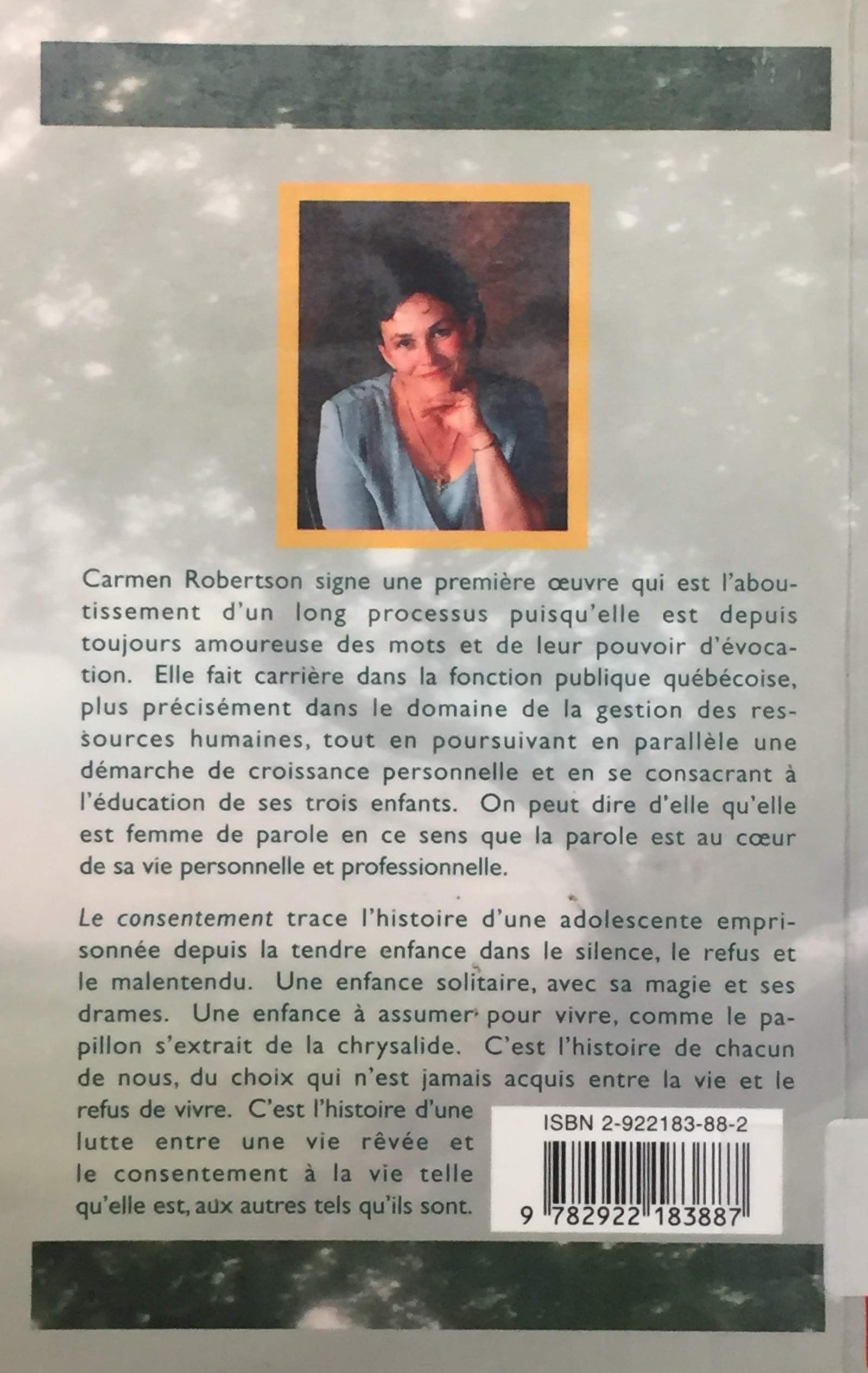 Livre Le consentement - Carmen Robertson (Livre d'occasion) - ISBN 2922183882