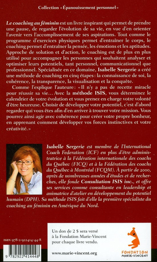 Livre Le coaching au féminin - Isabelle Sergerie (Livre d'occasion) - ISBN 2922414442