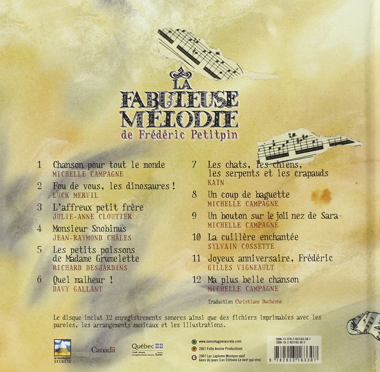 Livre La fabuleuse mélodie de Frédéric Petitpin (Livre d'occasion) - ISBN 2923163303