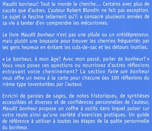 Livre Maudit Bonheur (Robert Blondin) (Livre d'occasion) - ISBN 2923194675