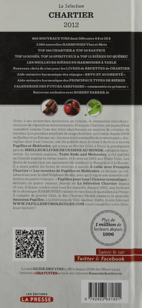 Livre Sélection Chartier 2012 - François Chartier (Livre d'occasion) - ISBN 2923681800