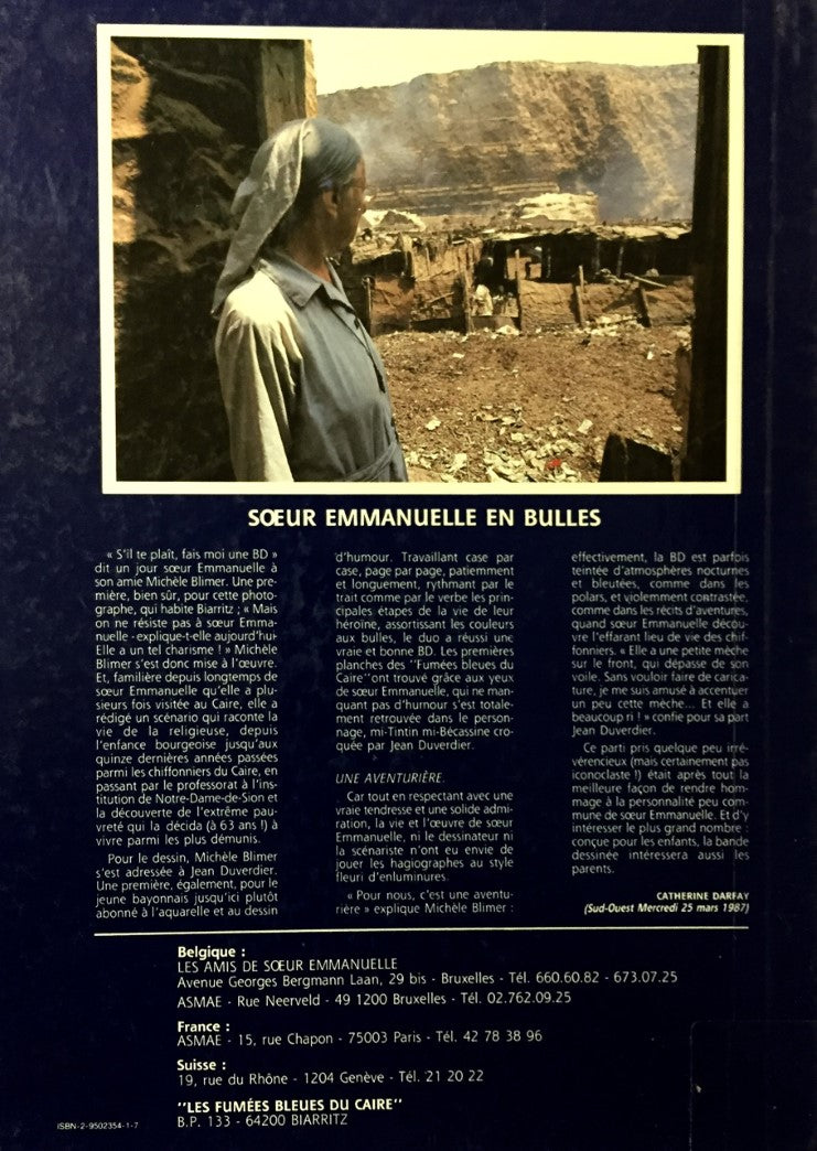 Livre Les fumées bleues du Caire : la vie de Soeur Emmanuelle - Blimer Duverdier (Livre d'occasio...