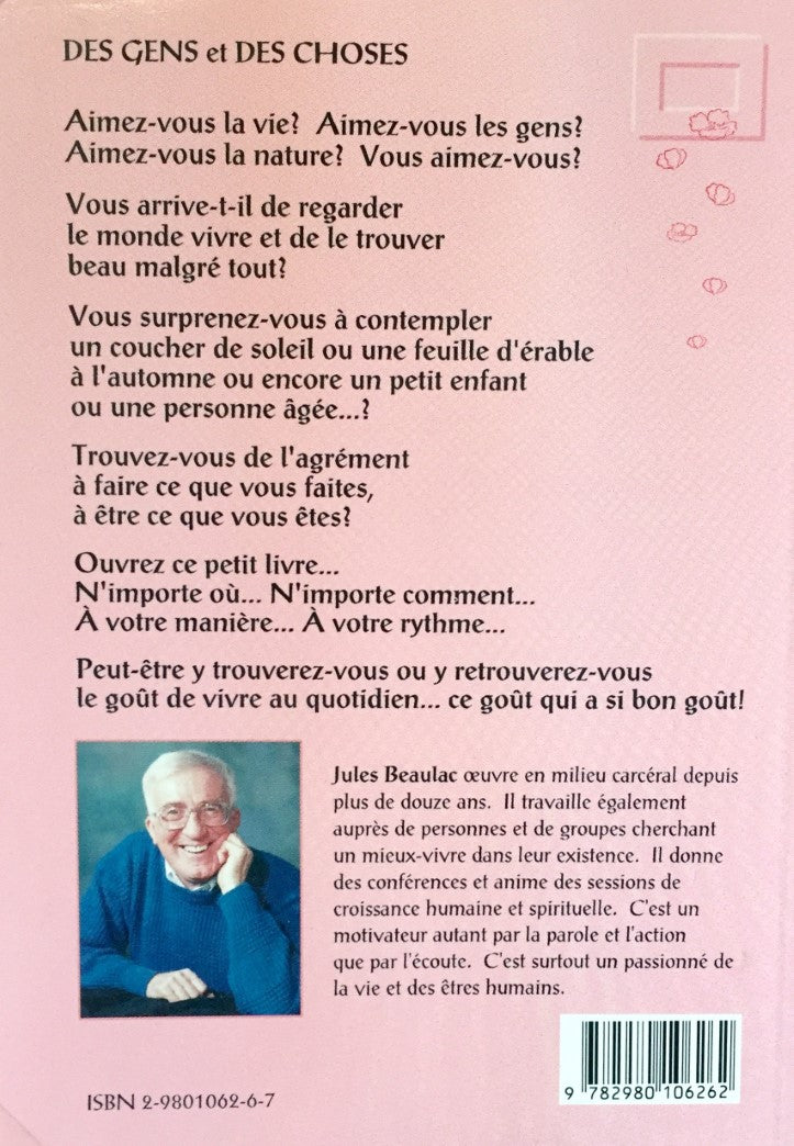Livre Des gens et des choses : réflexions pour mieux vivre au quotidient - Jules Beaulac (Livre d...