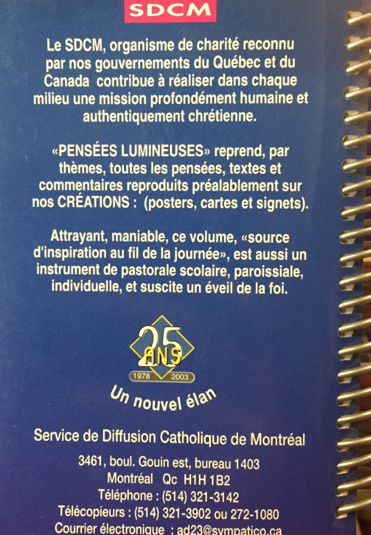 Livre Pensées lumineuses - Collectif (Livre d'occasion) - ISBN 2980144029