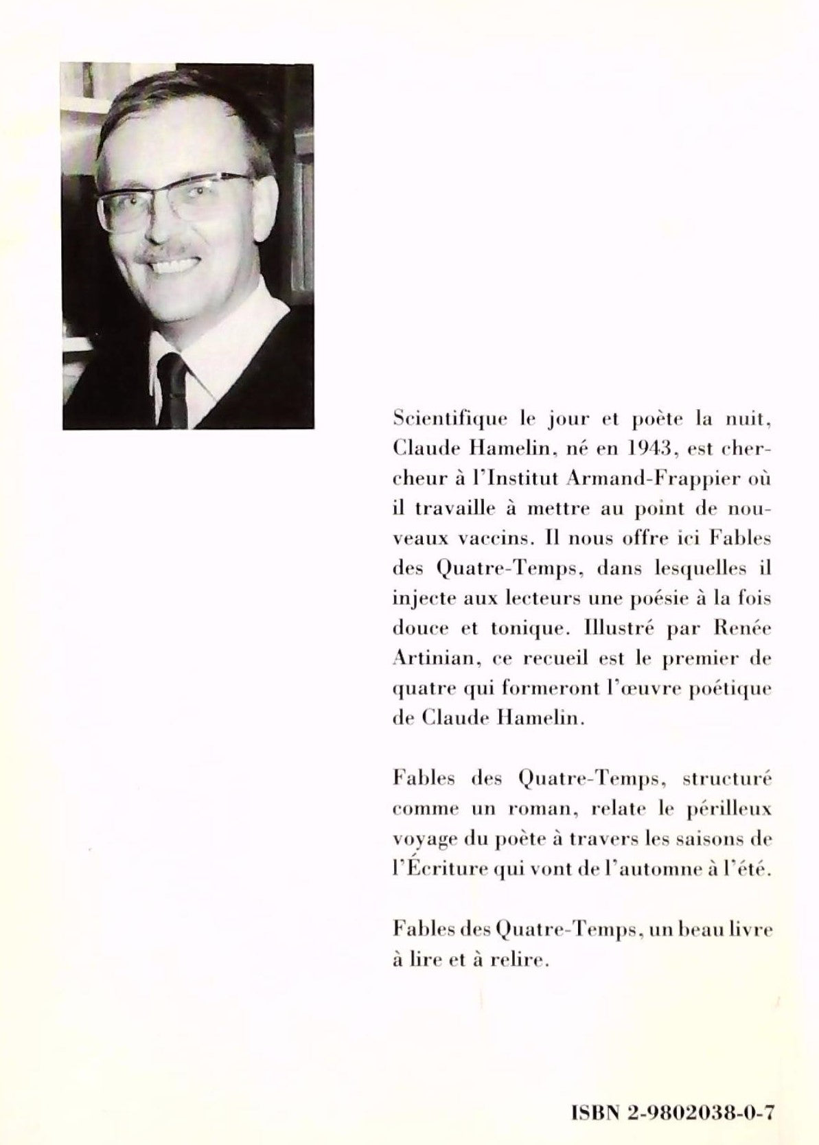 Livre Fables des quatre-temps - Claude Hamelin (Livre d'occasion) - ISBN 2980203807
