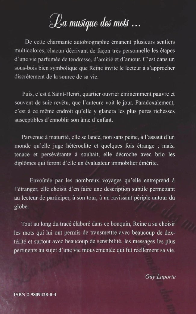 Livre La musique des mots : Ma symphonie - Reine St-Louis Themens (Livre d'occasion) - ISBN 29809...